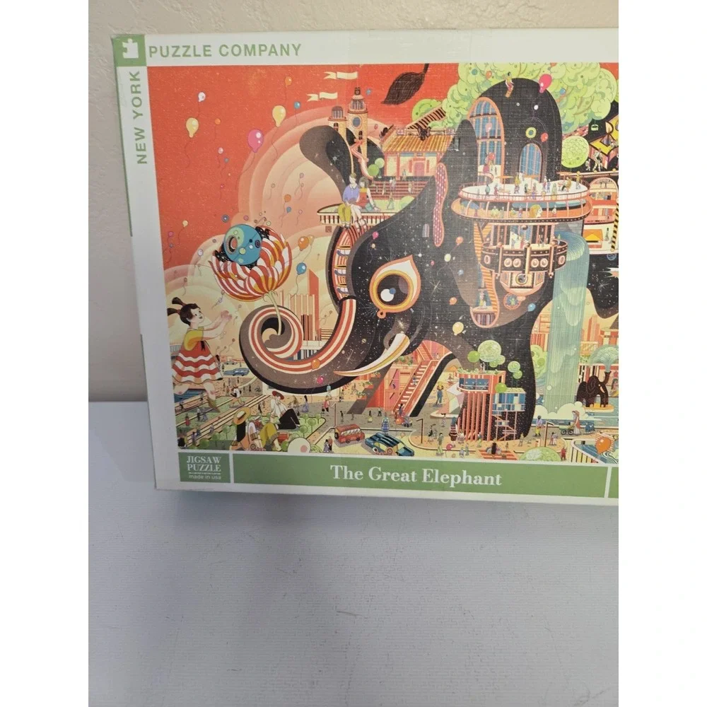 New York Puzzle Company 1000 Piece Jigsaw Puzzle  The Great Elephant  Victo Ngai